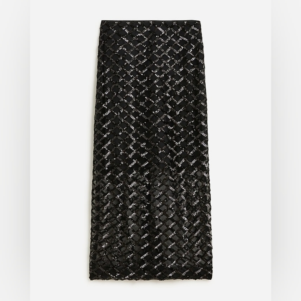 J. Crew Black Sequin Pencil Skirt size 22 Euc